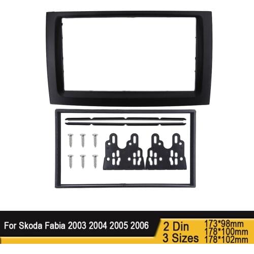 2DIN Car Radio Fascia for 2003 2004 2005 2006 Skoda Fabia Frame Stereo DVD Player Dash Fitting Kit Facia Face Plate Double Din