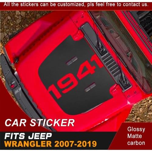 Car Stickers Fit For Jeep Wrangler 2007-2018 Hood Scoop 1941 Word Brothers Graphic Vinyl Modified Decoration Car Decals Custom