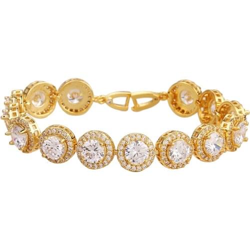 Bettyue Brand Hot Fashion Luxury AAA Cubic Zircon Three Colors Roundel Setting Jewelry Bracelets For Woman Wedding Party Gift