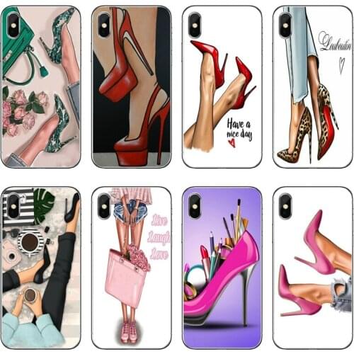 Fashion High Heels Girl Woman Transparent Phone Case For iPhone 12 11 Pro Max Mini XS Max XR X 8 7 Plus 6 6S Plus 5 5S SE 2020