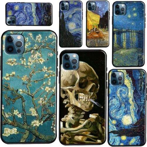 Van Gogh Art Oil Painting Silicone Case For iPhone 12 11 Pro Max 7 8 Plus SE 2020 12 Mini X XR XS Max Back Cover