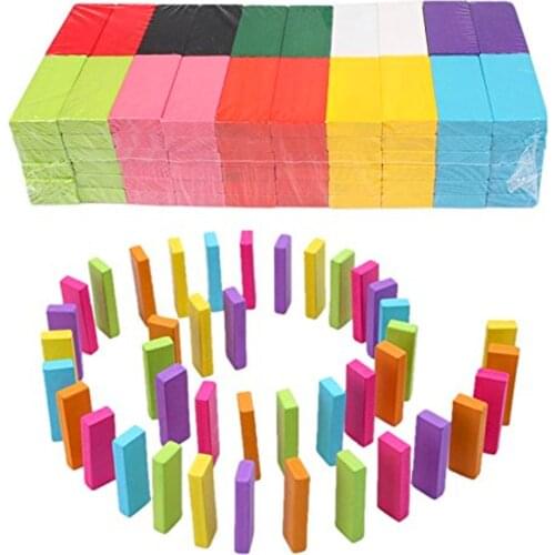 Kids 120PCS Colored DIY Wooden Sort Building Blocks Bricks Toys Tumbling Blocks Play Brain Game Intelligence Educational Toy