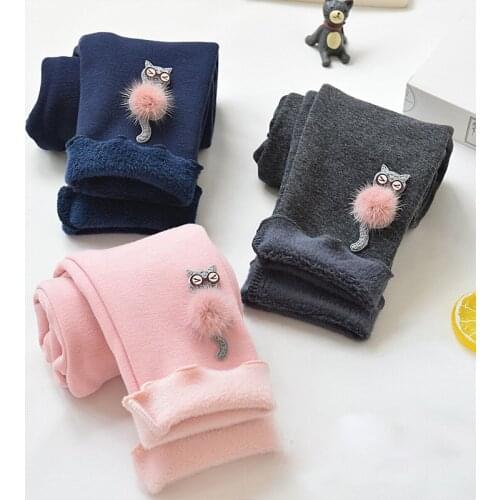 Children Pants Winter Leggings Girl Pantalones Warm Skinny Pants Kids Clothes 2-10Y Baby Girls Leggings Elastic Waist Trousers