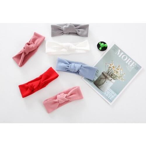 2pcs baby headband bow baby newborn 100% cotton ribbed boy and girls headbands elastic kid hair band baby accessories headband
