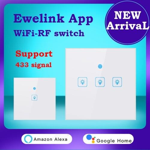 NEW Ewelink Wifi Smart Switch 90-250V WIFI+RF Remote Control Switch Diy Automation Residential work with Alexa Alice Smart Home