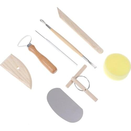 8 Pieces Of Clay Tool Set Clay Forming Tool Wood Sponge Tool Handicraft Making Tool Accessories Popular