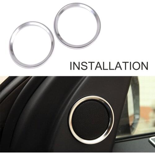 JEAZEA 2Pcs ABS Side Door Audio Speaker Circle Ring Molding Cover Trim For Land Rover Discovery Sport 2015 2016 2017 2018 2019