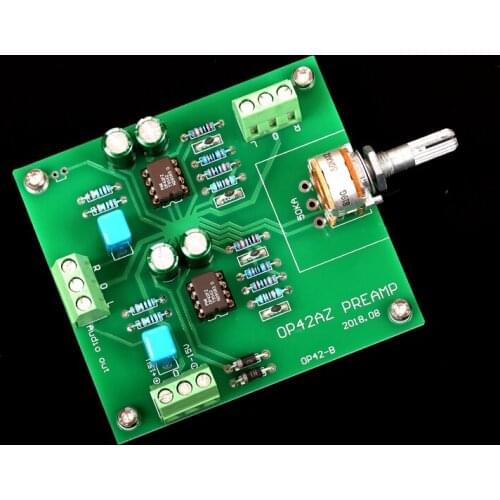 Ceramic Seal OP42FZ FET Input High Speed Tube Sound Style Preamp Board/ALPS27 Potentiometer、±15v