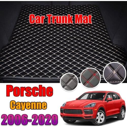 Custom Leather Car Trunk Mats For Porsche Cayenne 2006-2020 Rear Trunk Floor Mat Tray Carpet Mud