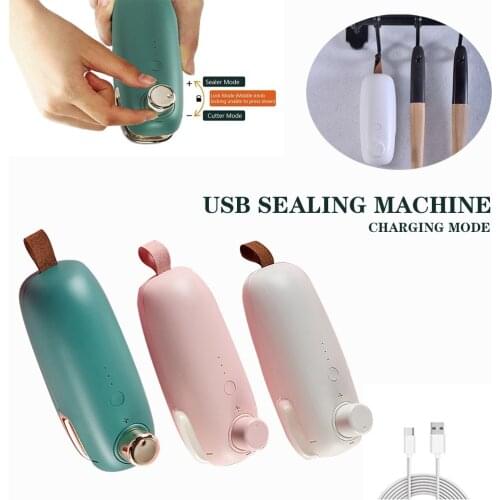 Kitchen Accessories Portable Bag Clips USB Charging Sealing Machine Mini Heating Plastic Packaging Machine Vacuum Sealing Device