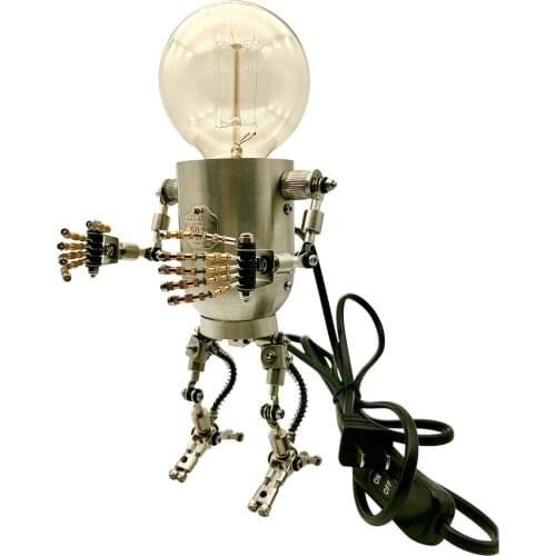 250+Pcs DIY 3D Steampunk Metal Robot Mr Gort Hobby Self-Assembly Model Kits To Build Virgo Metal Model With LED String Lights