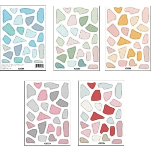 Wall Sticker Watercolor Stones Easy to Remove Multi-color DIY Window Smooth Surface Eco-friendly Exquisite Stone Decor