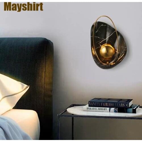 Nordic Iron Resin Shell Wall Lamps for Living Room Bedroom Bedside Kitchen Bathroom Bar Home Art Decor Modern LED Light Fixtures