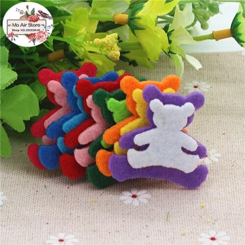 3.4CM Non-woven patches bear two-double Felt Appliques for clothes Sewing Supplies diy craft ornament