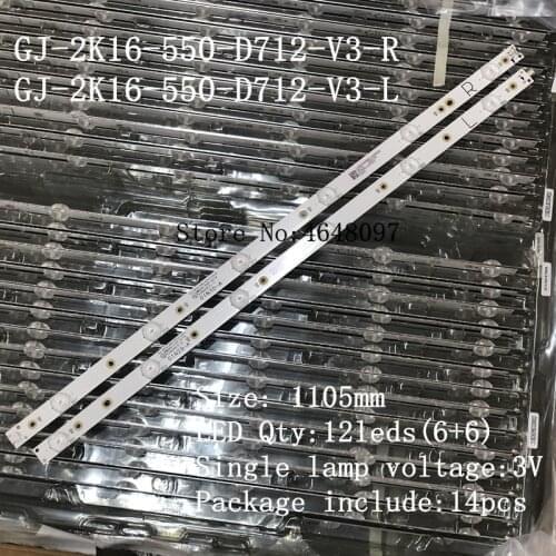 New 14 PCS/set LED backlight strip for KDL-55W650D GJ-2K16-550-D712-S1-L R TPT550F2 FHBN20.K 01P13 01P12 01N30 01N29