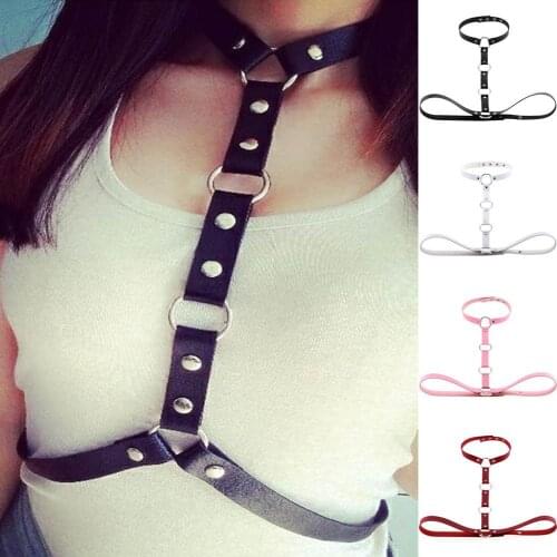 New Fshion Leather Harness Sexy Chest Sculpting Body Waist Belt Punk Gothic Sexy Bra BODY Bondage PU Leather Waist Belts Jewelry