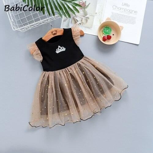 Girls Clothes New Summer Princess Dresses Flying Sleeve Kids Girls Cute Lace Clothing Girls Birthday Clothing