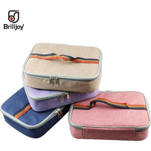 Brilljoy ice cooler box thermal bag hand bag kids lunch bag aluminum foil insulated thermal insulin cooler bag lunch box ice pac