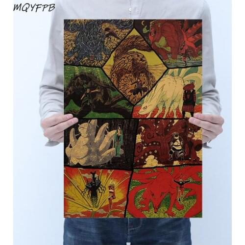Japanese Animation Kraft Paper Poster Home Bedroom Wall Decoration Painting Core 50.5x35cm