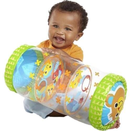 PVC Inflatable Bell Toys for Children Sturdy Inflatable Roller Plaything Colorful Crawling Roll Ball Toy for Kids