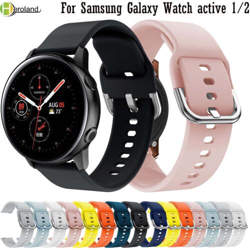 Band Silicone For Samsung Galaxy Watch Active 1 / 2 40mm 44 / 3 41mm Strap Wristbands bracelet 20mm Watchstrap for Amazfit GTS 2