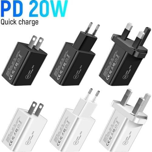 20w PD USB C Quick Charge 4.0 Fast Charger USB Type C Power Adapter Phone Charger For iPhone 11 12 xiaomi Huawei