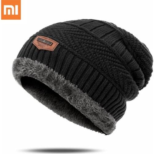 Xiaomi Mijia Mens Winter Hat Thicken Winter Warm Beanies Skullies Plus Velvet Hats Fashion Unisex Knitted Hats Bonnet For Men