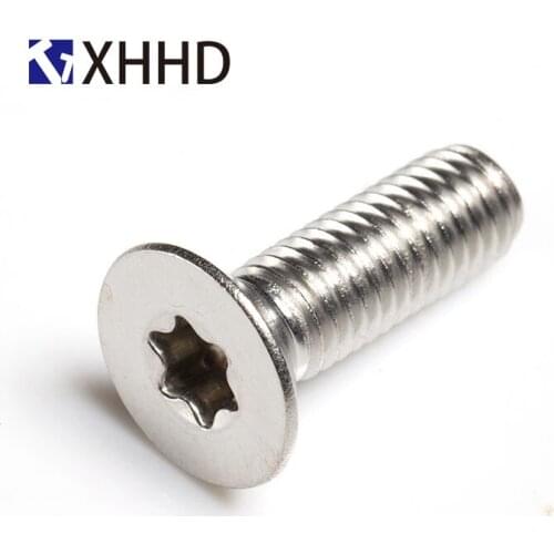 M2 M3 M4 Hex Socket Flat Head Torx Screw Six-Lobe Security Hexagon Countersunk Machine Bolt 304 Stainless Steel
