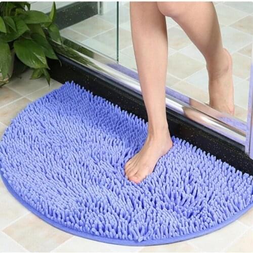Chenille Semicircle 40X60C Soft Carpet Absorbent Floor Mat Toilet Door Mat Bedroom Toilet Bathroom Non-Slip Mat Household