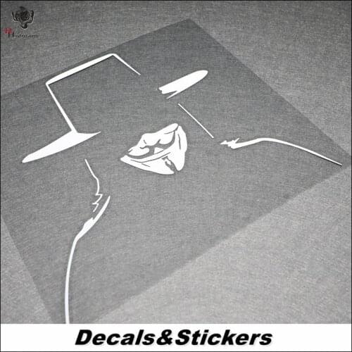 NO.L373 V for Vendetta 3M Reflective Transparent Modified Stickers Waterproof Decals Car Racing Motorcycle Decoration