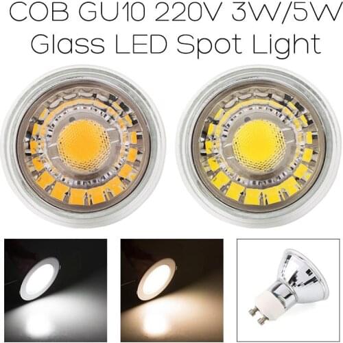 High Quality GU10 Composite Cup COB LED Spotlight 3W 5W CRI>80 LED Lamp 220V Lamparas GU10 Bulb GU10 Spot Light Luz 4pcs/lot