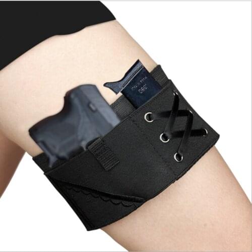 Women Leg Holster Anti-slip Adjustable Garter Pistol Holster Portable Thigh Gun Holster