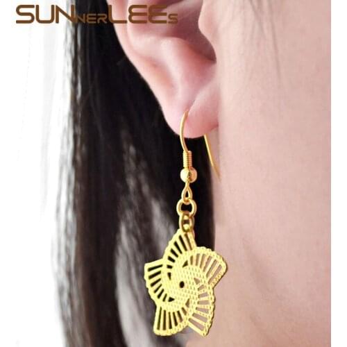 SUNNERLEES Fashion Jewelry Womens Girls Gold-Color Drop Earrings Stars Dangles E06 Y