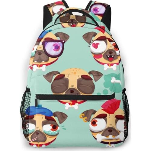 Backpack Women Shoulder Bag For Teenage Girls Ugly Pugs Bagpack Female Ladies School Backpack