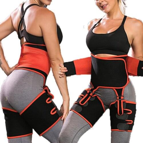 Women High Waist Thigh Trimmer Neoprene Sweat Shapewear Slimming Leg Shaper Adjustable Waist Trainer Slimming Belt Thigh Trimmer