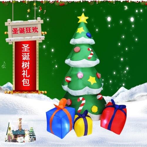 1.8M Inflatable Christmas Tree Creative Courtyard Decoration with EU/US Plug Inflatable Toy for Yard