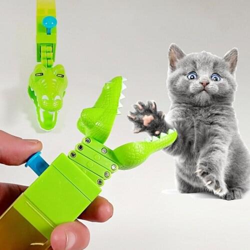 1 Pcs Pet Toy for Cat Funny Dog Telescopic Plastic Pet Cat Chewing Toy Crocodile Mouth Biting Finger Funny Toy Pet Supplies