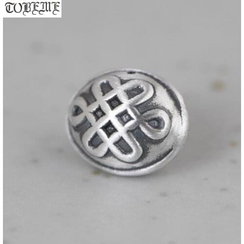 100% 999 Silver Tibetan Endless Knot Jewelry Bead Good Luck Jewelry End Bead DIY Jewelry Findings Button Bead