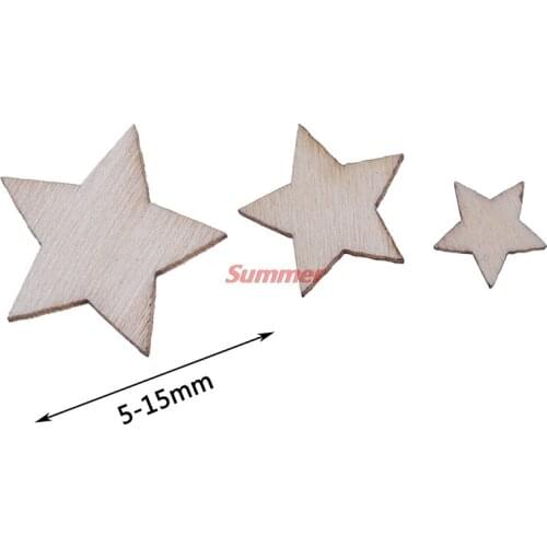 100pcs Hot Wood Star Chipboard Fashion Wooden Home Decor Diy Christmas Scrapbooking Party Diy Decorations