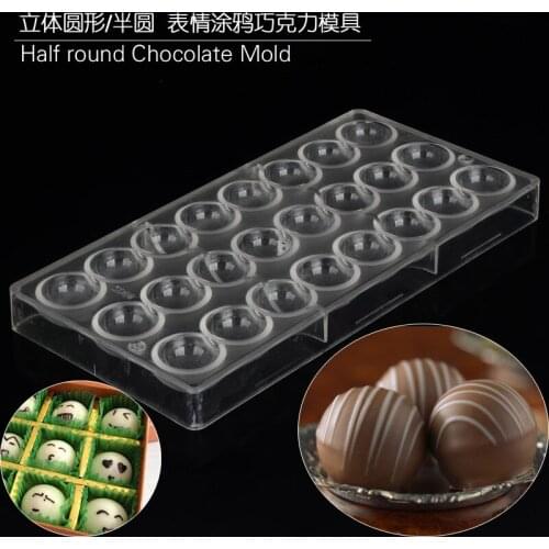 24 Half Ball Clear Diamond Chocolate Mould DIY Baking Molds For Sweets Maker Mousse Candy Mold Pastry Tool