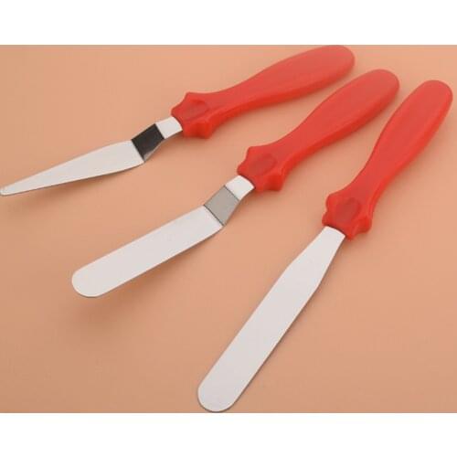 3PC/Set Stainless Steel Butter Cake Cream Knife Spatula for Cake Smooth Icing Frosting Spreader Fondant Pastry Cake