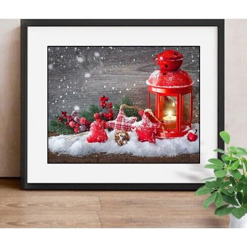 Diamond Painting Christmas 5D Diamond Embroidery Full Square Diamond Mosaic Candle Picture Of Rhinestone Home Decor