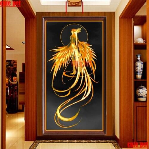 Large Diy diamond painting Phoenix Man full Square round drill cross stitch 5d Diamond Embroidery mosaic Art home decor cute pet