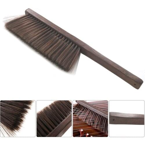 Guzheng Solid Wood Chinese Zither Cleaning Tools Soft Bristles Piano Brush with Handle for Beginners Home Music Instrument