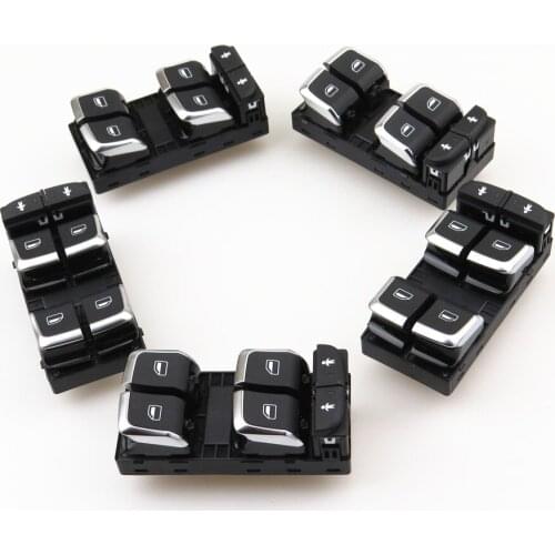 FHAWKEYEQ Qty 5 Chrome Electronic Side Glass Master Control Switch For A6 S6 C7 RS7 RSQ3 A7 Q3 RS6 4GD 959 851 4GD 959 851 B 5PR