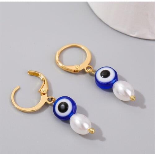 Clay Smiley Face Flower Dangle Hoop Earring Resin Tai Chi Yin Yang Evil Eye Mushroom Drop Earring for Women Girl