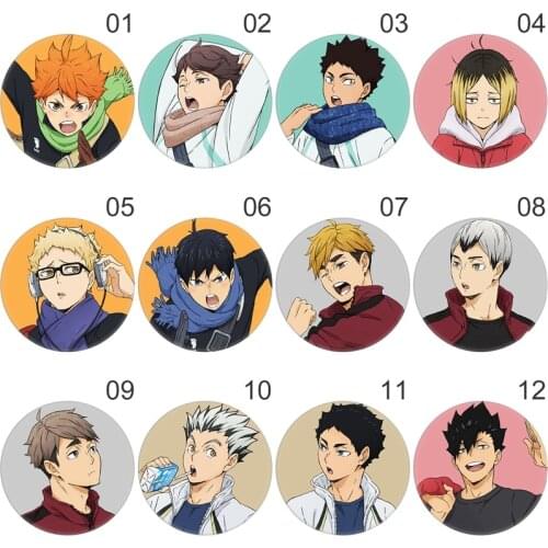 Haikyuu!! Cosplay Badges Hinata Shoyo Brooch Pins Anime Volleyball Boy Button Badge Collection Gift for Backpacks Clothes Decor