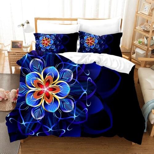 Blue Flower Bedding Set Elegant Fantasy Fashion 3d Duvet Cover Set Comforter Bed Linen Twin Queen King Single Size Dropshipping