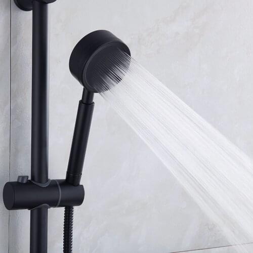 1pcs 304 Stainless Steel Pressurized Shower Nozzle Bath Household Black Water Saving Shower Rain Head Bathroom Accessories Set