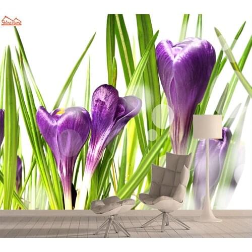 Crocus 3d Photo Nature Mural Wallpaper 3d Wallpapers for Living Room Contact Wall Paper Papers Home Decor Flower Murals Rolls
